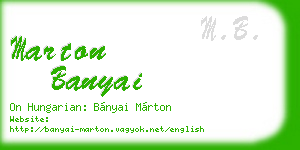 marton banyai business card