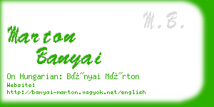 marton banyai business card